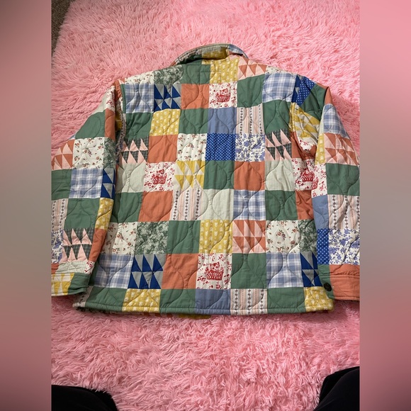 Teddy Fresh Patchwork Quilted Jacket Women’s Size XL Multicolor Cottagecore - Picture 2 of 7